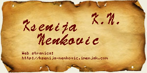 Ksenija Nenković vizit kartica